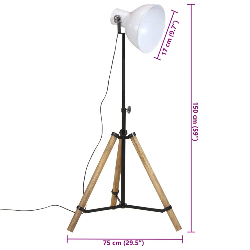 Stehleuchte 25 W Weiß 75x75x90-150 cm E27