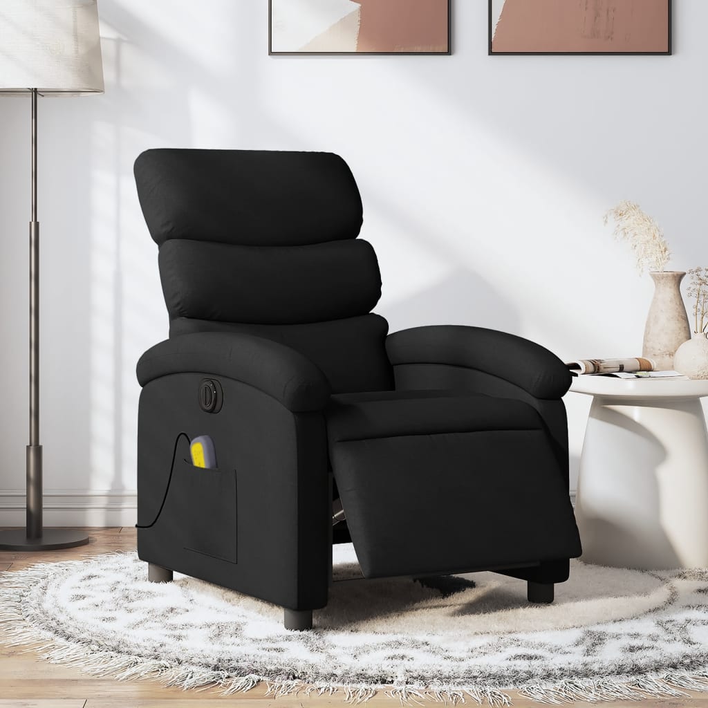 Massagesessel Elektrisch Schwarz Stoff