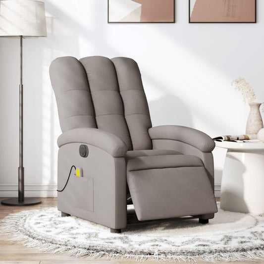 Massagesessel Elektrisch Taupe Stoff