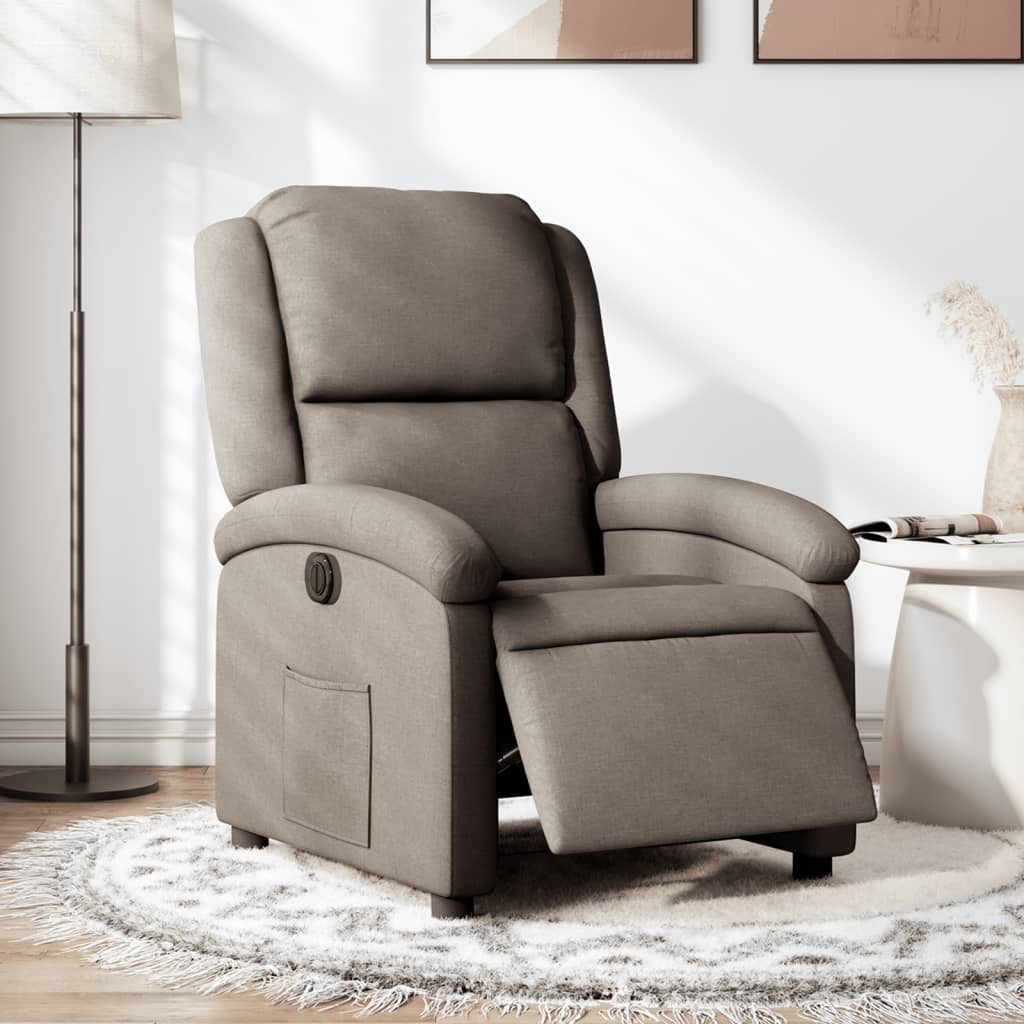 Relaxsessel Elektrisch Taupe Stoff