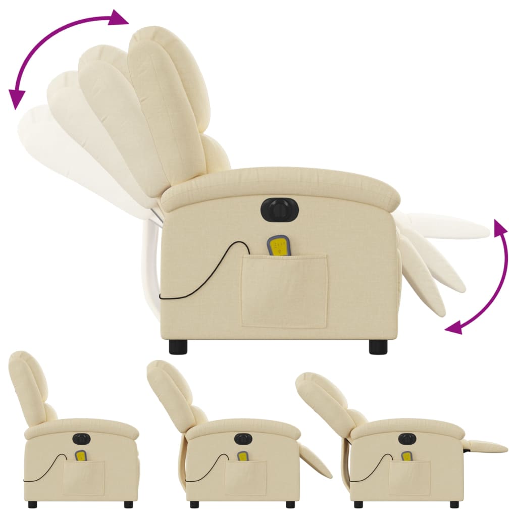 Massagesessel Elektrisch Creme Stoff