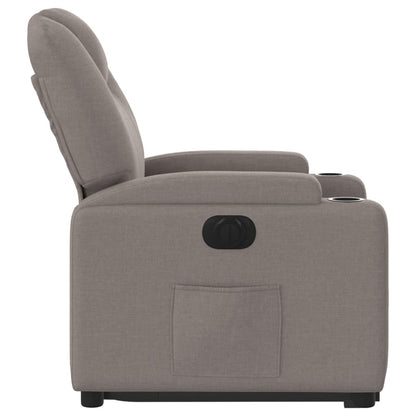 Relaxsessel mit Aufstehhilfe Elektrisch Taupe Stoff