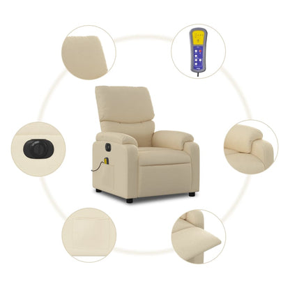 Massagesessel Elektrisch Creme Stoff