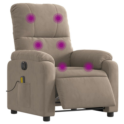 Massagesessel Elektrisch Taupe Mikrofasergewebe