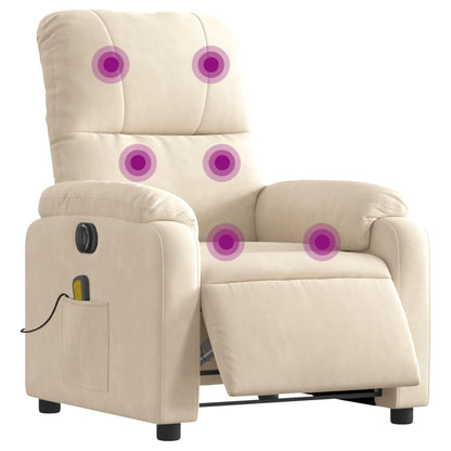 Massagesessel Elektrisch Beige Mikrofasergewebe