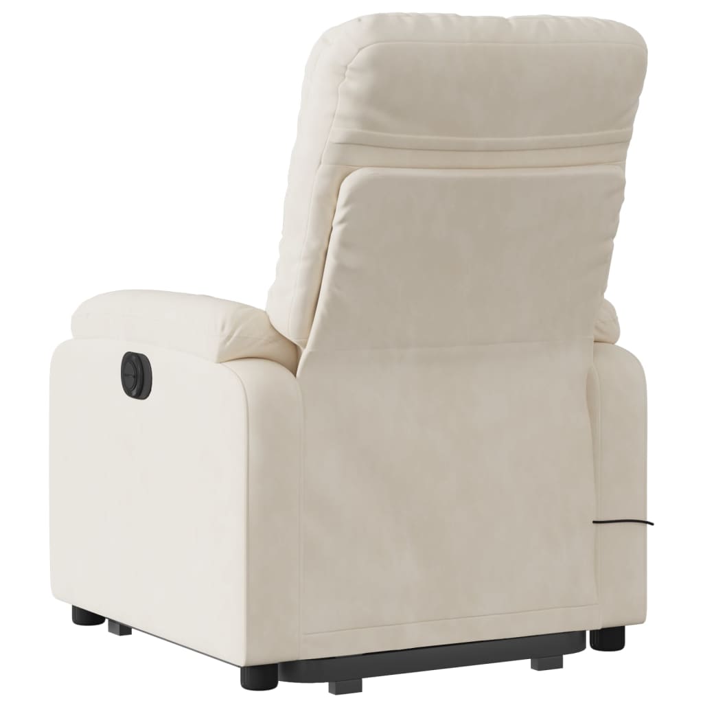 Massagesessel mit Aufstehhilfe Beige Mikrofasergewebe