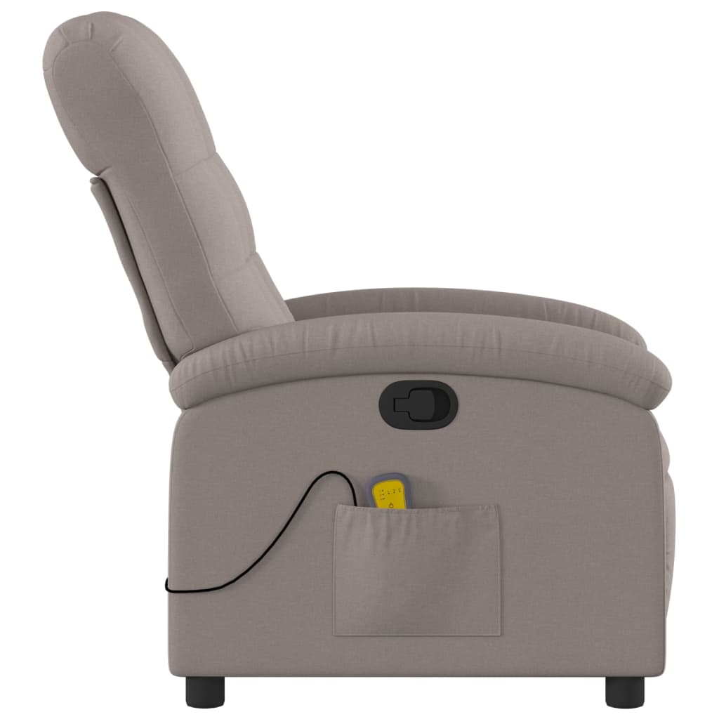 Massagesessel Taupe Stoff