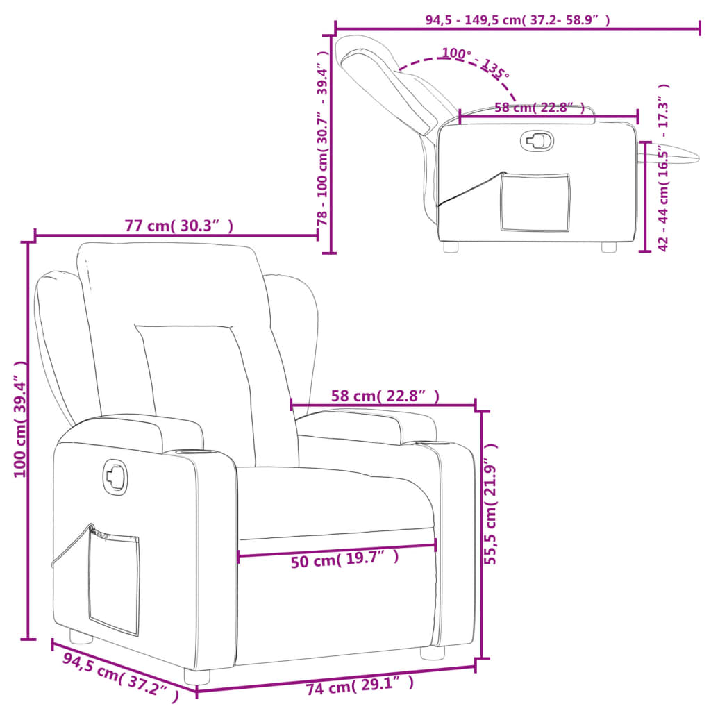 Relaxsessel Braun Stoff