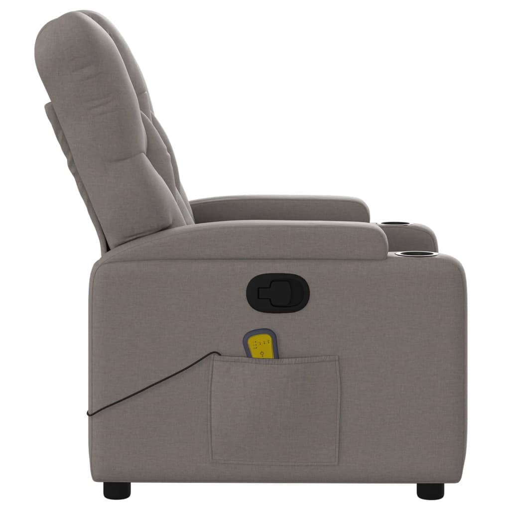 Massagesessel Taupe Stoff