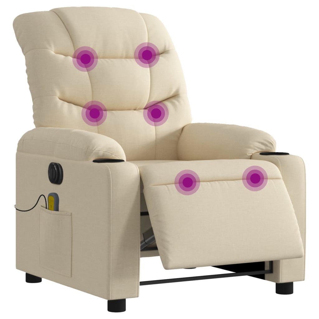 Massagesessel Elektrisch Creme Stoff