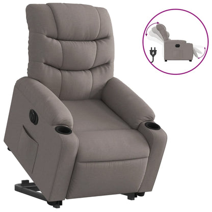 Relaxsessel mit Aufstehhilfe Elektrisch Taupe Stoff