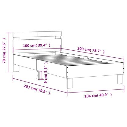 Bettgestell ohne Matratze mit Kopfteil Sonoma-Eiche 100x200 cm