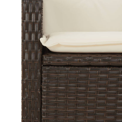 Gartensessel mit Kissen 2 Stk. Verstellbar Braun Poly Rattan