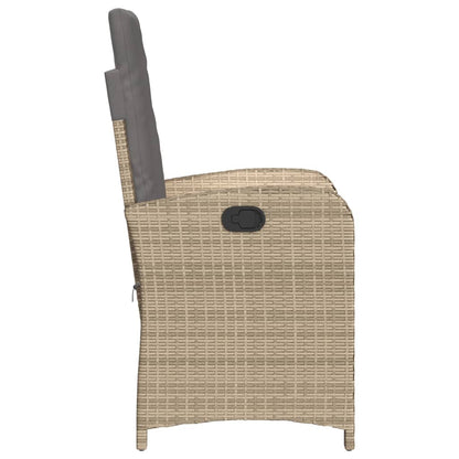 Gartensessel Kissen 2Stk. Verstellbar Beigemischung Poly Rattan