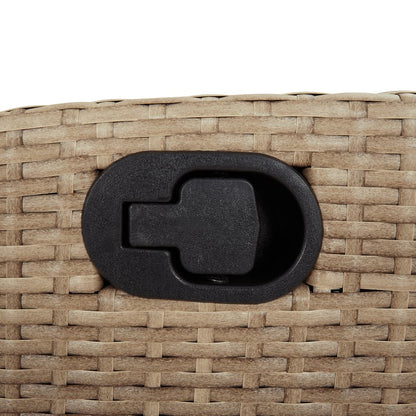 Gartensessel mit Fußteil Verstellbar Beige Poly Rattan