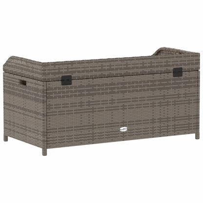 Bank mit Stauraum Grau 100x50x52 cm Poly Rattan Akazienholz