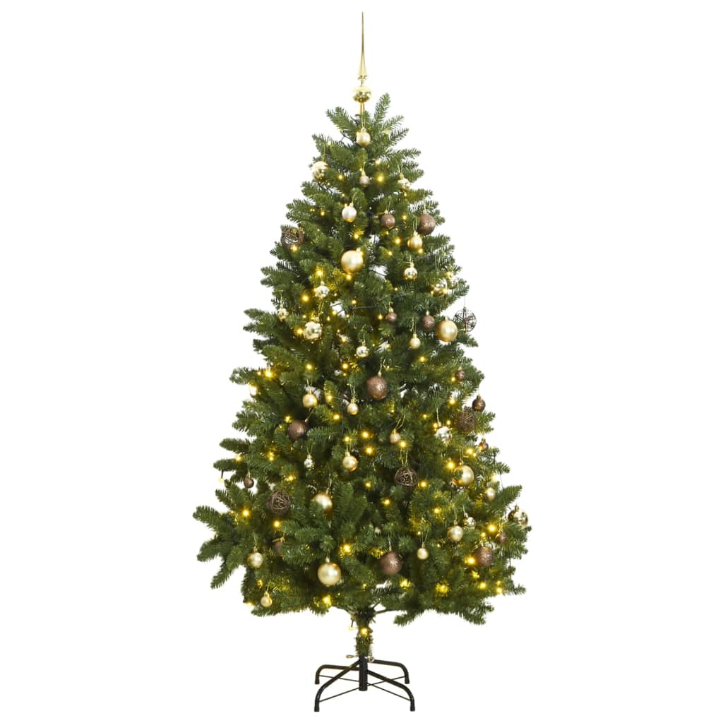 Künstlicher Weihnachtsbaum Klappbar 300 LEDs & Kugeln 270 cm