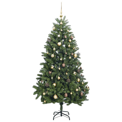 Künstlicher Weihnachtsbaum Klappbar 300 LEDs & Kugeln 270 cm