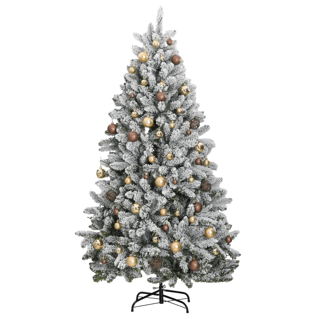 Künstlicher Weihnachtsbaum Klappbar 300 LEDs & Kugeln 180 cm