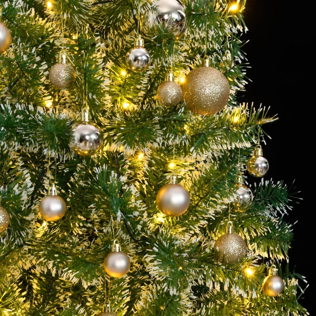 Künstlicher Weihnachtsbaum 300 LEDs & Kugeln Beschneit 240 cm