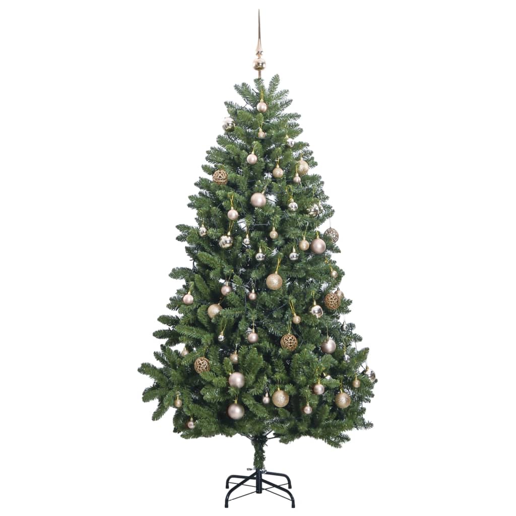 Künstlicher Weihnachtsbaum Klappbar 300 LEDs & Kugeln 270 cm