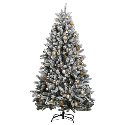 Künstlicher Weihnachtsbaum Klappbar 300 LEDs & Kugeln 210 cm