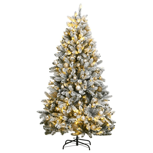 Künstlicher Weihnachtsbaum Klappbar 300 LEDs & Kugeln 240 cm