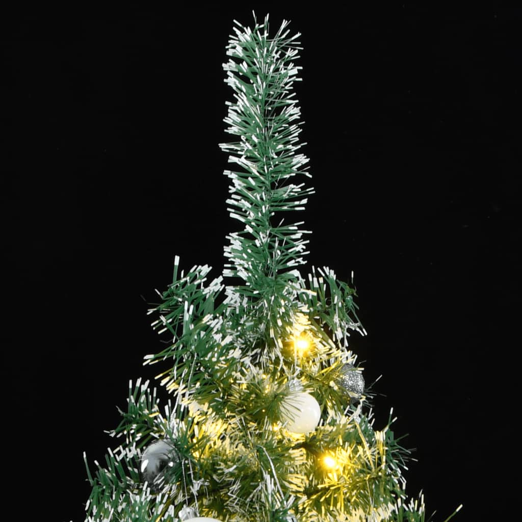 Künstlicher Weihnachtsbaum 300 LEDs & Kugeln Beschneit 180 cm