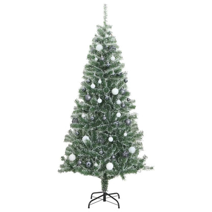 Künstlicher Weihnachtsbaum 300 LEDs & Kugeln Beschneit 180 cm