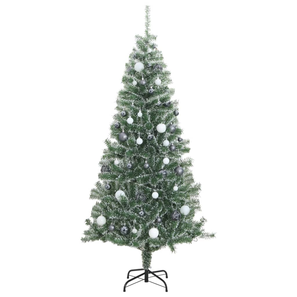 Künstlicher Weihnachtsbaum 300 LEDs & Kugeln Beschneit 210 cm