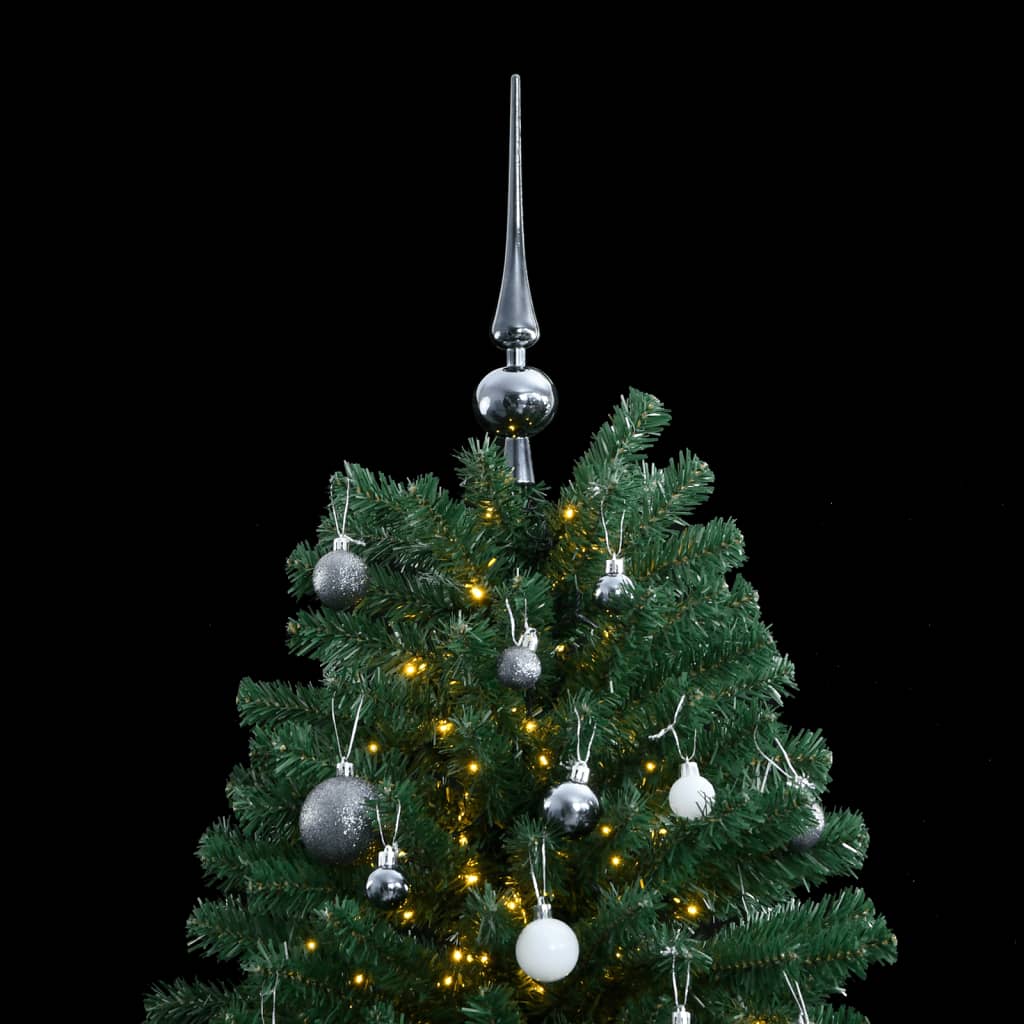 Künstlicher Weihnachtsbaum Klappbar 300 LEDs & Kugeln 180 cm