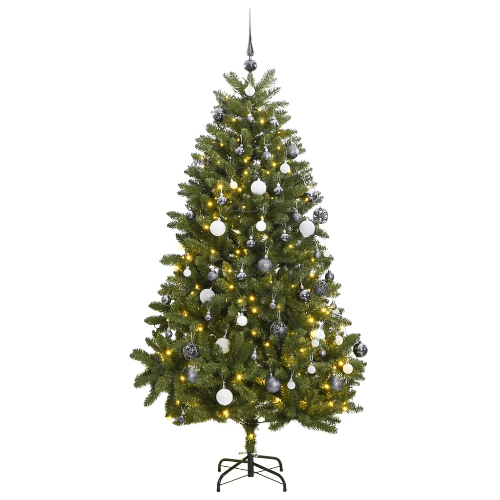 Künstlicher Weihnachtsbaum Klappbar 300 LEDs & Kugeln 270 cm