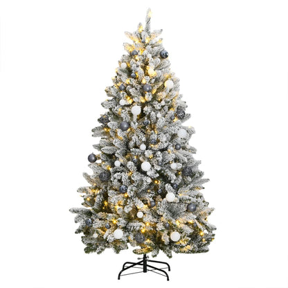 Künstlicher Weihnachtsbaum Klappbar 300 LEDs & Kugeln 180 cm