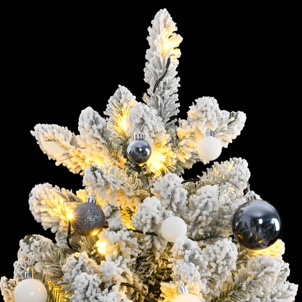 Künstlicher Weihnachtsbaum Klappbar 300 LEDs & Kugeln 210 cm