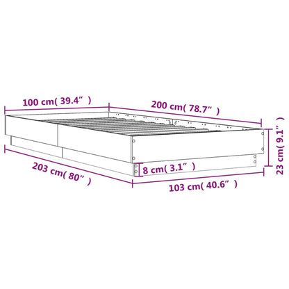 Bettgestell Weiß 100x200 cm Holzwerkstoff