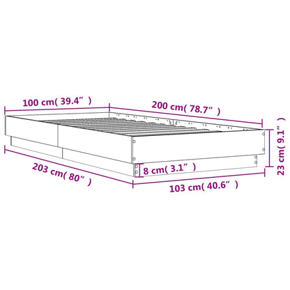 Bettgestell Schwarz 100x200 cm Holzwerkstoff