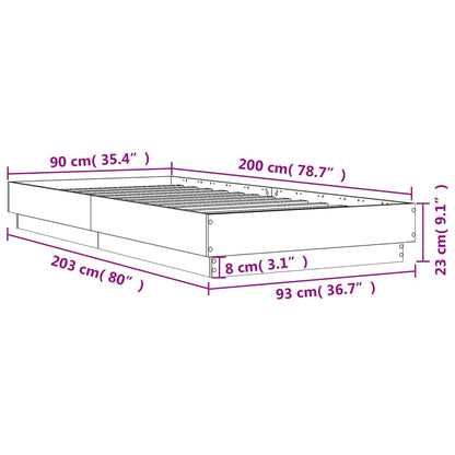 Bettgestell Weiß 90x200 cm Holzwerkstoff