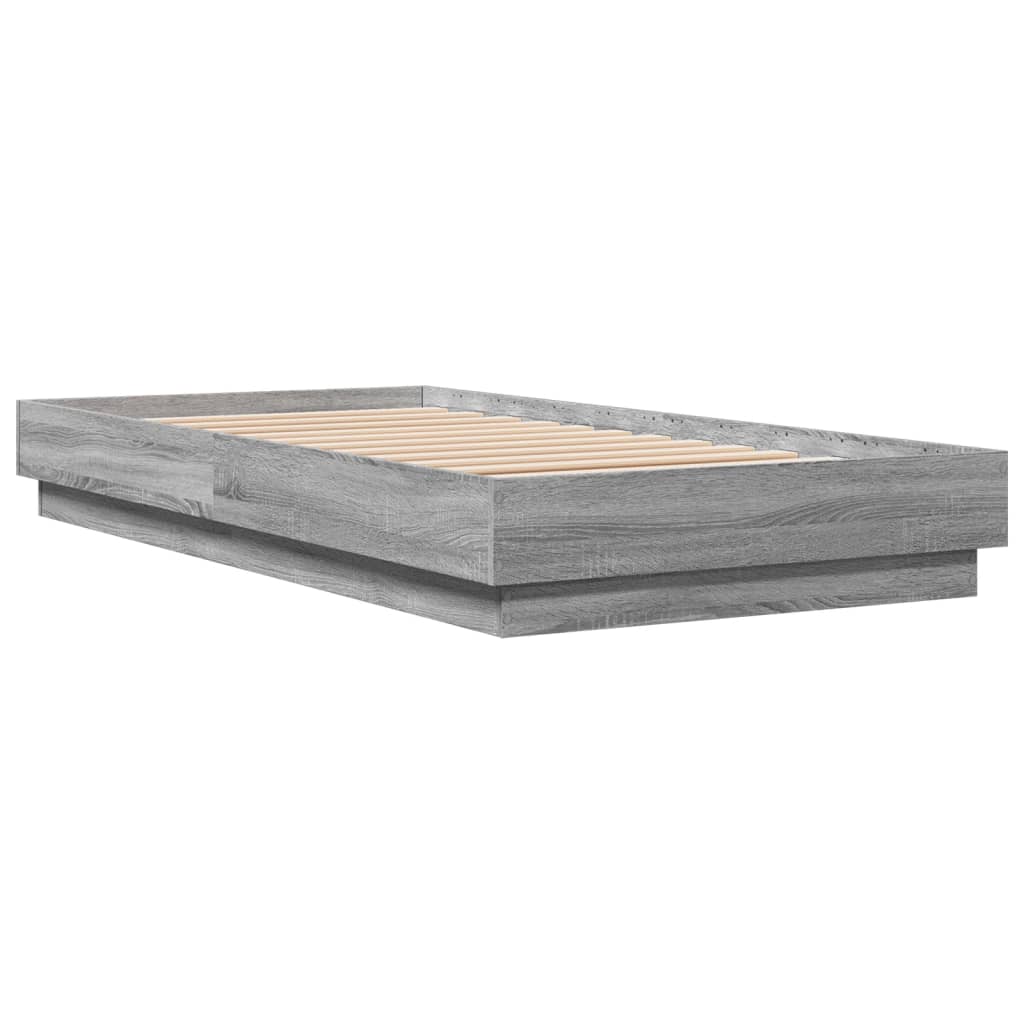 Bettgestell Grau Sonoma 75x190 cm Holzwerkstoff