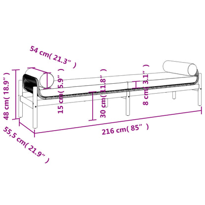 Gartenbank mit Kissen Grau Poly Rattan Akazie