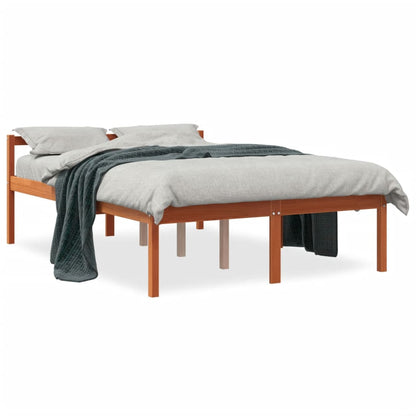 Seniorenbett Wachsbraun 120x190 cm Massivholz Kiefer