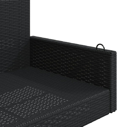 Hängebank Schwarz 119x56x48 cm Poly Rattan