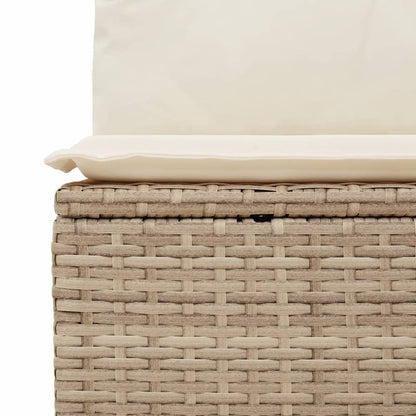 Gartensessel ohne Armlehnen mit Kissen Beige Poly Rattan