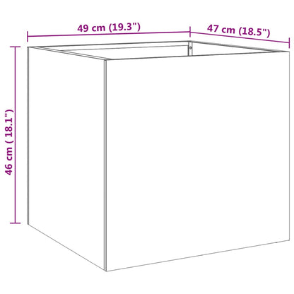 Pflanzkübel Silbern 49x47x46 cm Edelstahl