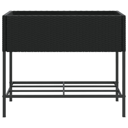 Hochbeete mit Ablage 2 Stk. Schwarz 90x40x75 cm Poly Rattan