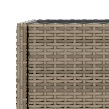 Hochbeete mit Ablage 2 Stk. Grau 70x28x70 cm Poly Rattan