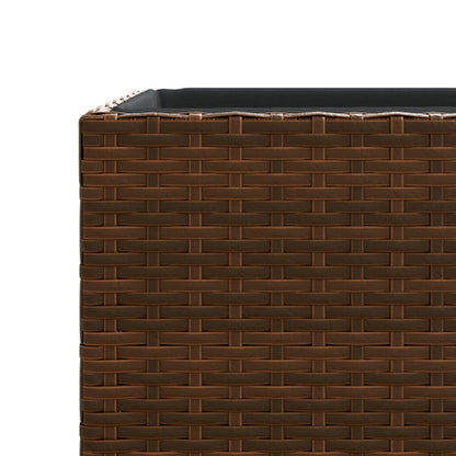 Pflanzkübel 2 Stk. Braun 30x30x60 cm Poly Rattan