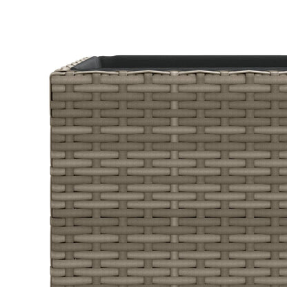 Pflanzkübel 2 Stk. Grau 30x30x60 cm Poly Rattan