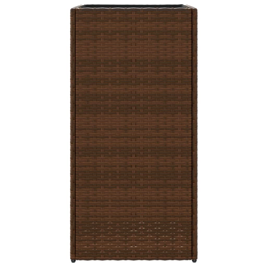 Pflanzkübel 2 Stk. Braun 40x40x80 cm Poly Rattan