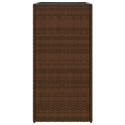 Pflanzkübel 2 Stk. Braun 40x40x80 cm Poly Rattan