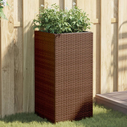 Pflanzkübel 2 Stk. Braun 40x40x80 cm Poly Rattan